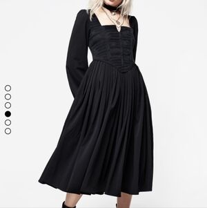 Disturbia Mina Corset Midi Dress Black